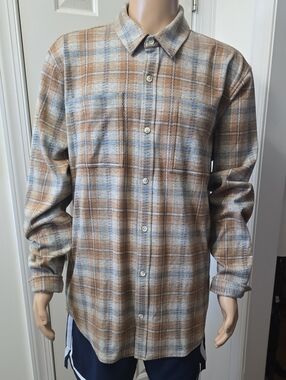 MUTUAL WEAVE MEN'S BIG & TALL  LONG SLEEVES BUTTON PLAID FLANNEL SHIRT SIZE XLT